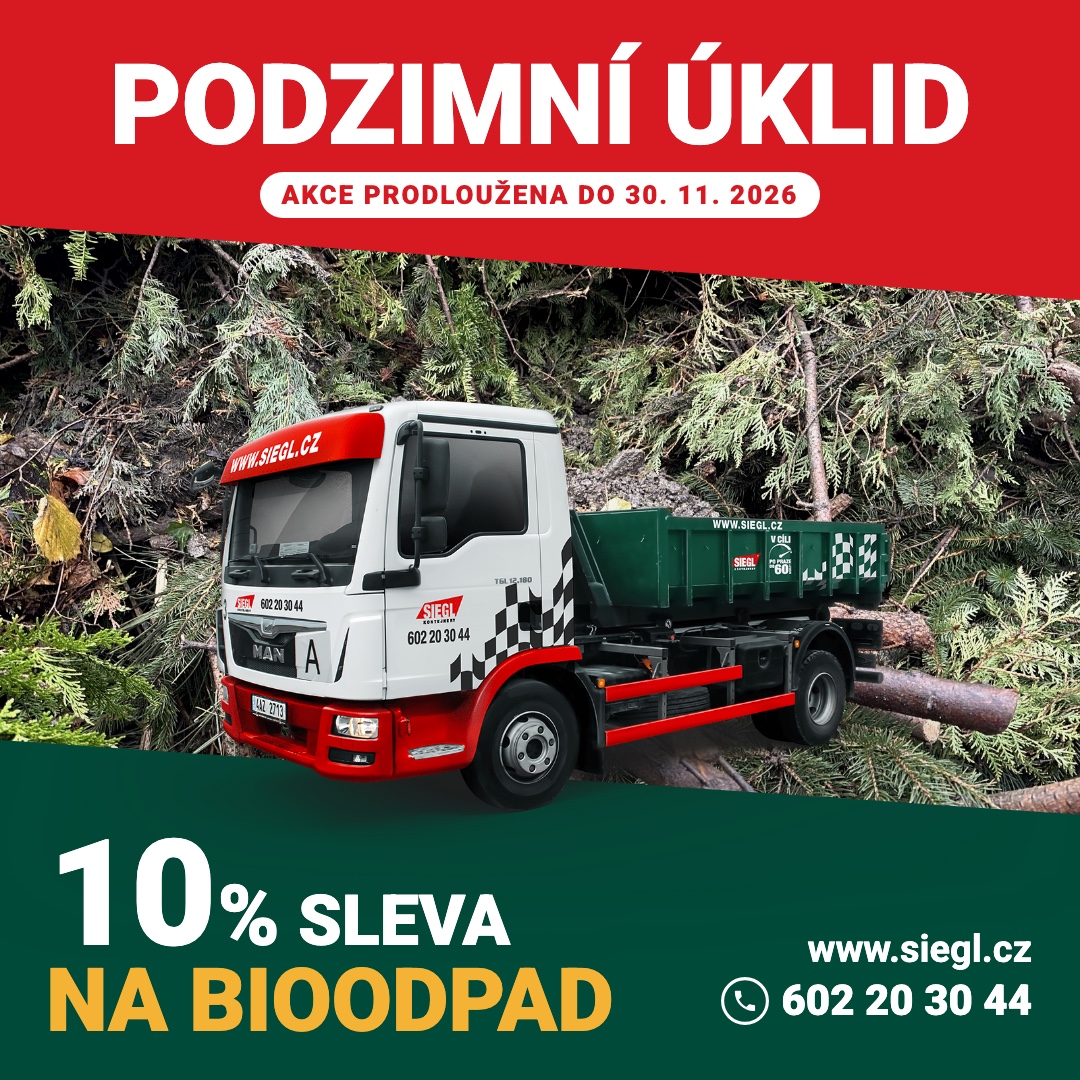 Podzimní úklid – 10% sleva na kontejner na bioodpad a dřevo